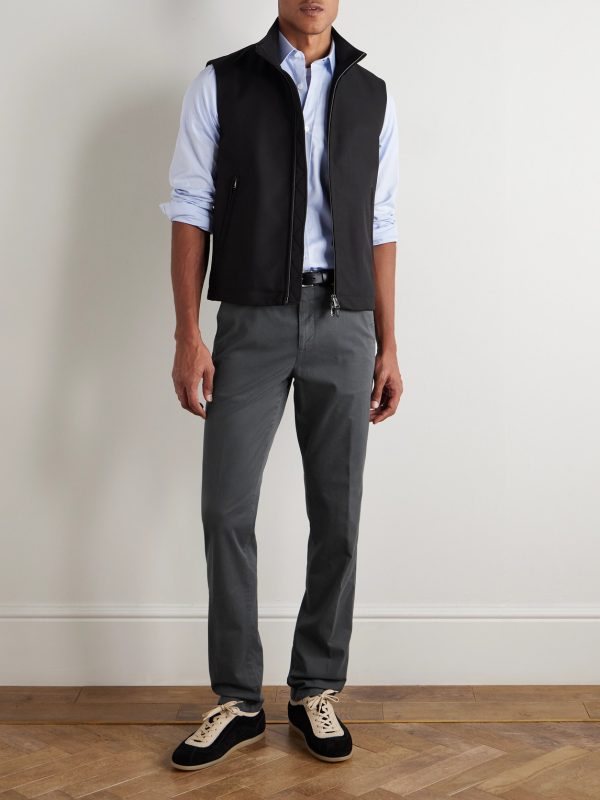 Tapered Cotton-Blend Twill Trousers - OU Tapered Cotton-Blend Twill Trousers - OU