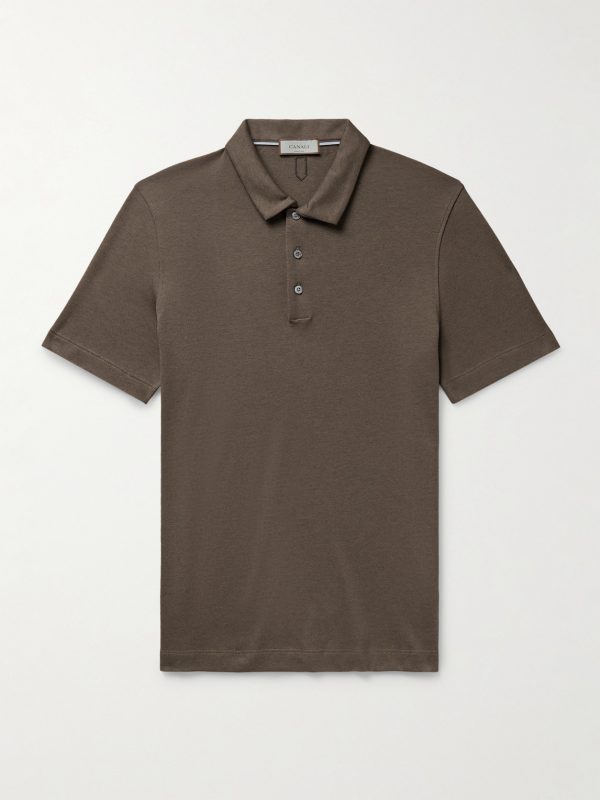 Slim-Fit Cotton and Lyocell-Blend Piqué Polo Shirt
