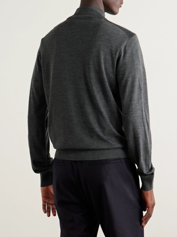 Wool Half-Zip Sweater - BK Wool Half-Zip Sweater - BK