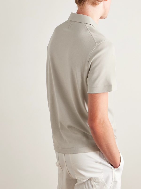 Slim-Fit Cotton and Lyocell-Blend Piqué Polo Shirt - BK