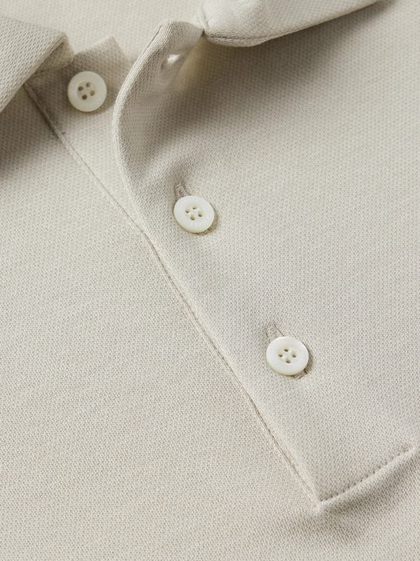 Slim-Fit Cotton and Lyocell-Blend Piqué Polo Shirt - CU