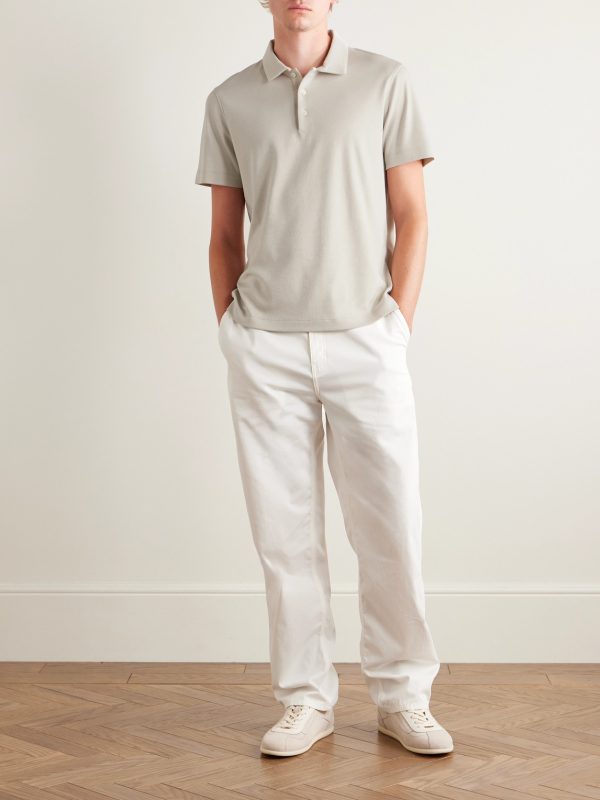 Slim-Fit Cotton and Lyocell-Blend Piqué Polo Shirt - OU