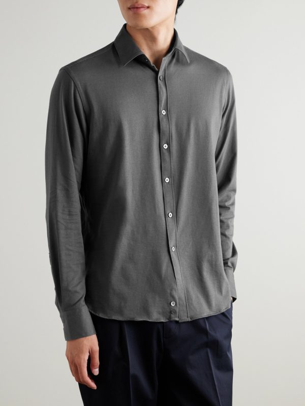 Cotton and Cashmere-Blend Shirt - FR