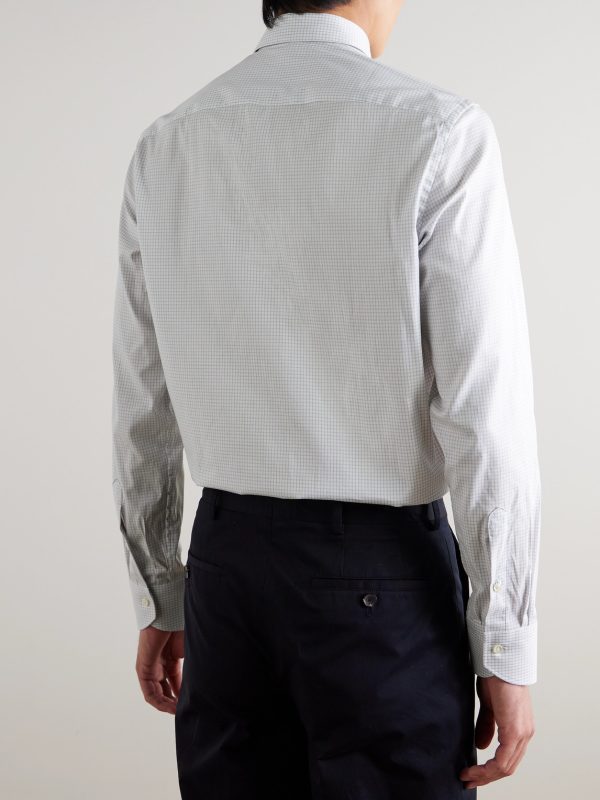 Checked Cotton-Poplin Shirt - BK Checked Cotton-Poplin Shirt - BK