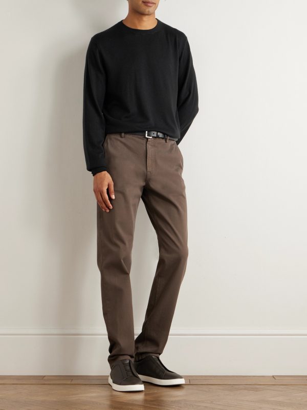 Slim-Fit Garment-Dyed Cashmere Sweater - OU