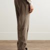 Tapered Cotton-Blend Corduroy Trousers - BK Tapered Cotton-Blend Corduroy Trousers - BK