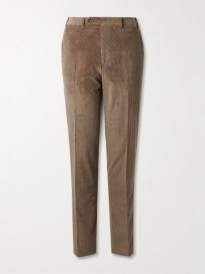 Tapered Cotton-Blend Corduroy Trousers