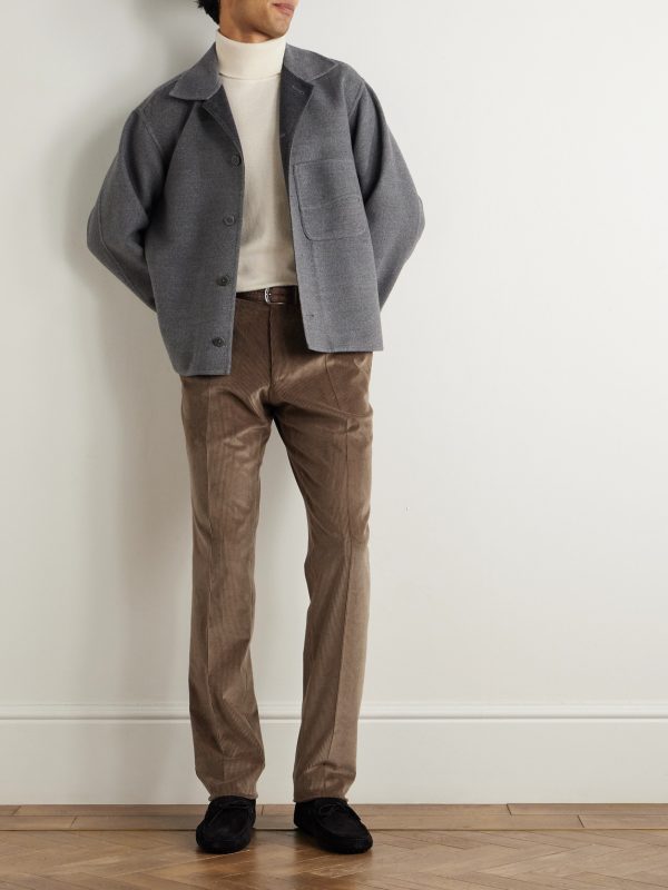 Tapered Cotton-Blend Corduroy Trousers - OU Tapered Cotton-Blend Corduroy Trousers - OU