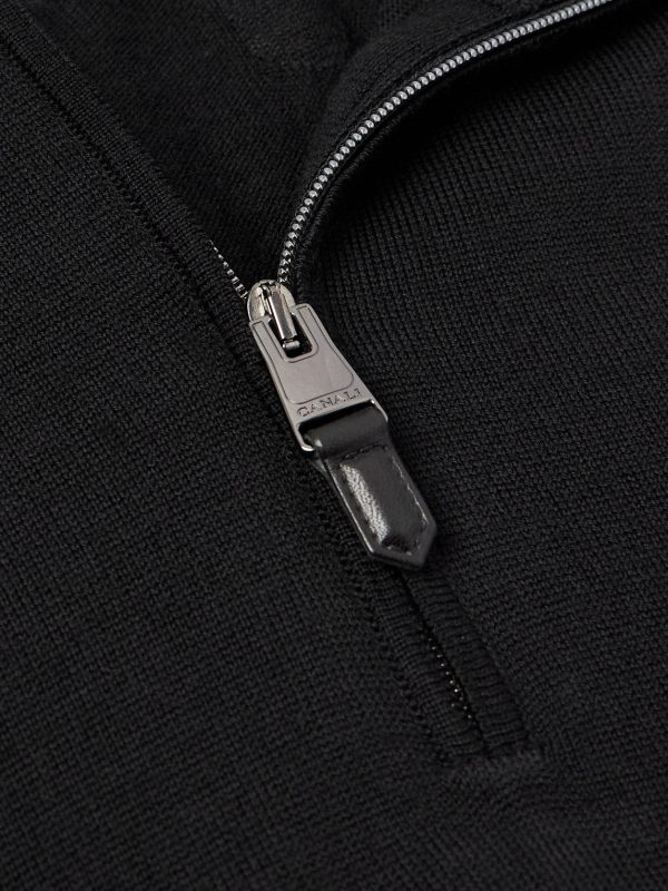 Slim-Fit Wool Half-Zip Sweater - CU Slim-Fit Wool Half-Zip Sweater - CU