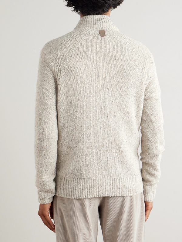 Wool-Blend Zip-Up Cardigan - BK Wool-Blend Zip-Up Cardigan - BK