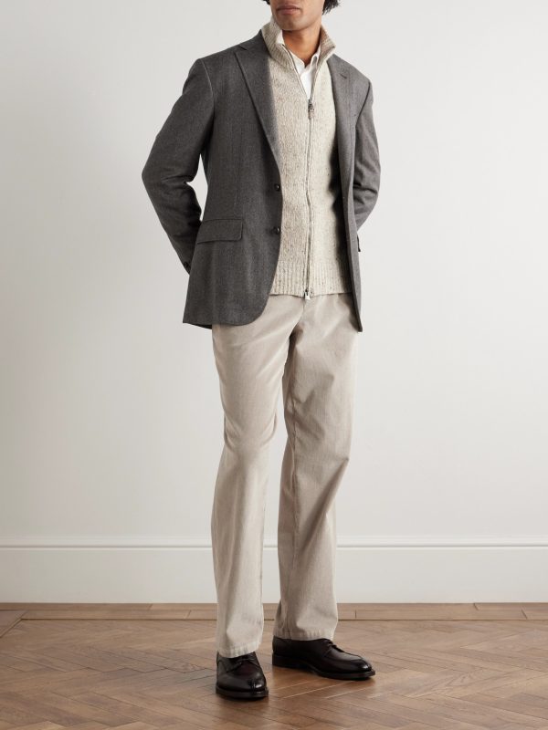 Wool-Blend Zip-Up Cardigan - OU Wool-Blend Zip-Up Cardigan - OU