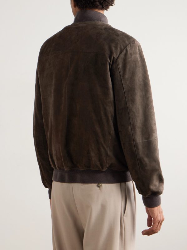 Suede Bomber Jacket - BK Suede Bomber Jacket - BK