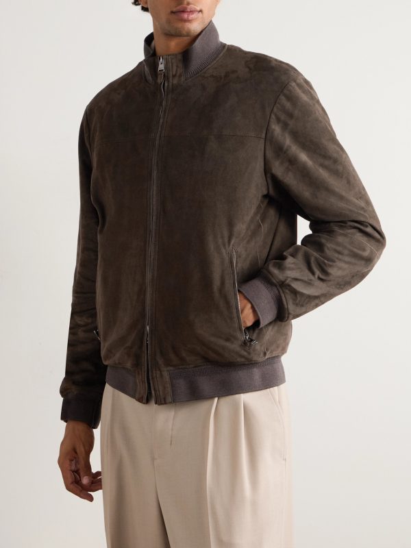 Suede Bomber Jacket - FR Suede Bomber Jacket - FR