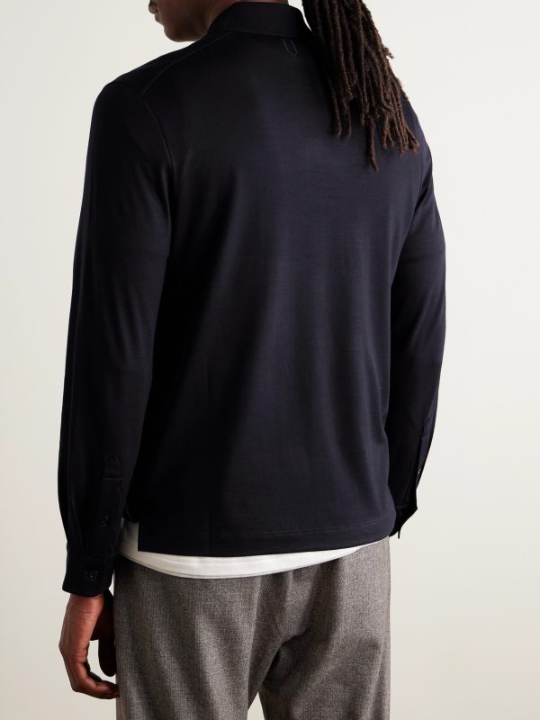 Wool Half-Zip Polo Shirt - BK