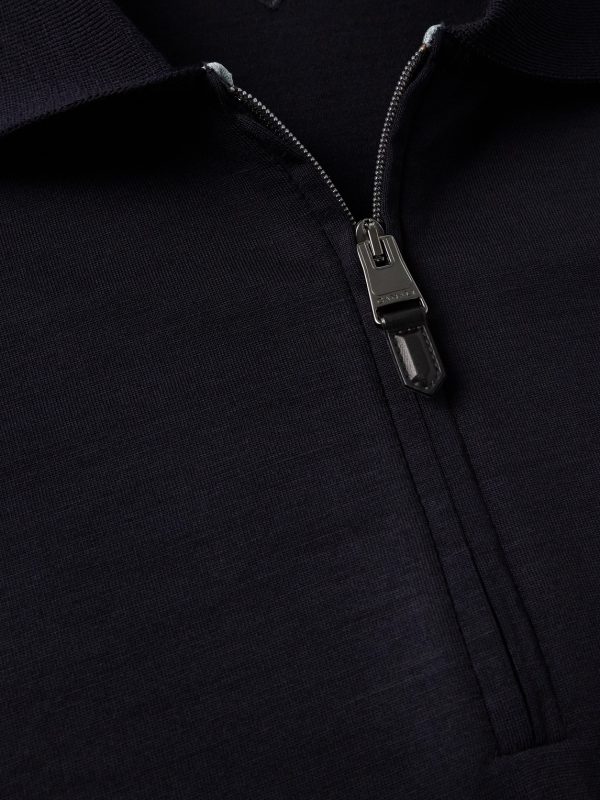 Wool Half-Zip Polo Shirt - CU