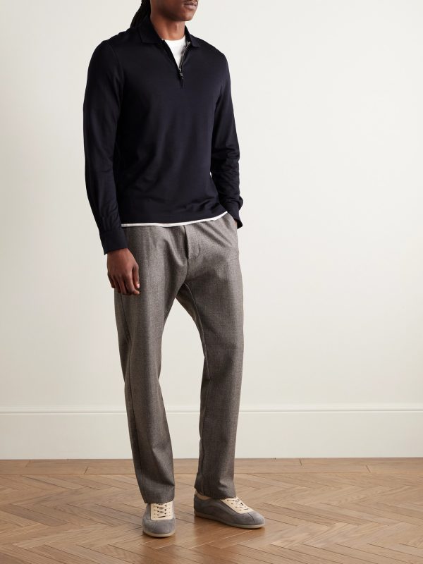 Wool Half-Zip Polo Shirt - OU