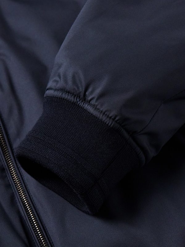 Leather-Trimmed Shell Down Bomber Jacket - CU Leather-Trimmed Shell Down Bomber Jacket - CU