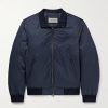 Leather-Trimmed Shell Down Bomber Jacket Leather-Trimmed Shell Down Bomber Jacket