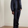 Leather-Trimmed Shell Down Bomber Jacket - OU Leather-Trimmed Shell Down Bomber Jacket - OU