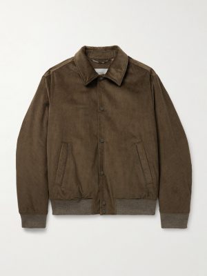 Leather-Trimmed Cotton-Corduroy Blouson Jacket Leather-Trimmed Cotton-Corduroy Blouson Jacket