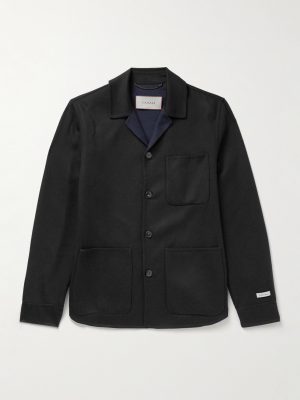 Camp-Collar Wool-Blend Felt Overshirt