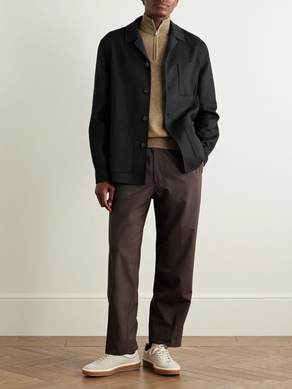Camp-Collar Wool-Blend Felt Overshirt - OU Camp-Collar Wool-Blend Felt Overshirt - OU