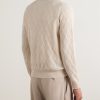 Cable-Knit Wool and Cashmere-Blend Polo Shirt - BK Cable-Knit Wool and Cashmere-Blend Polo Shirt - BK