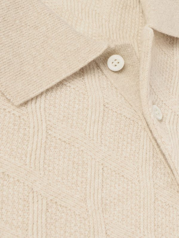 Cable-Knit Wool and Cashmere-Blend Polo Shirt - CU Cable-Knit Wool and Cashmere-Blend Polo Shirt - CU