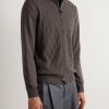 Cable-Knit Wool and Cashmere-Blend Zip-Up Cardigan - FR Cable-Knit Wool and Cashmere-Blend Zip-Up Cardigan - FR