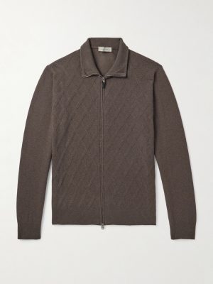 Cable-Knit Wool and Cashmere-Blend Zip-Up Cardigan Cable-Knit Wool and Cashmere-Blend Zip-Up Cardigan