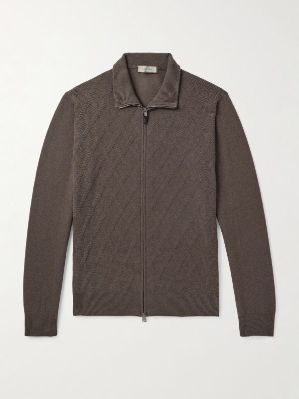 Cable-Knit Wool and Cashmere-Blend Zip-Up Cardigan Cable-Knit Wool and Cashmere-Blend Zip-Up Cardigan