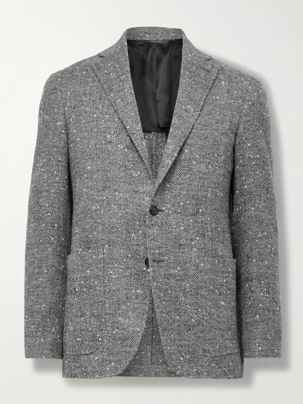 Kei Herringbone Wool-Blend Blazer Kei Herringbone Wool-Blend Blazer