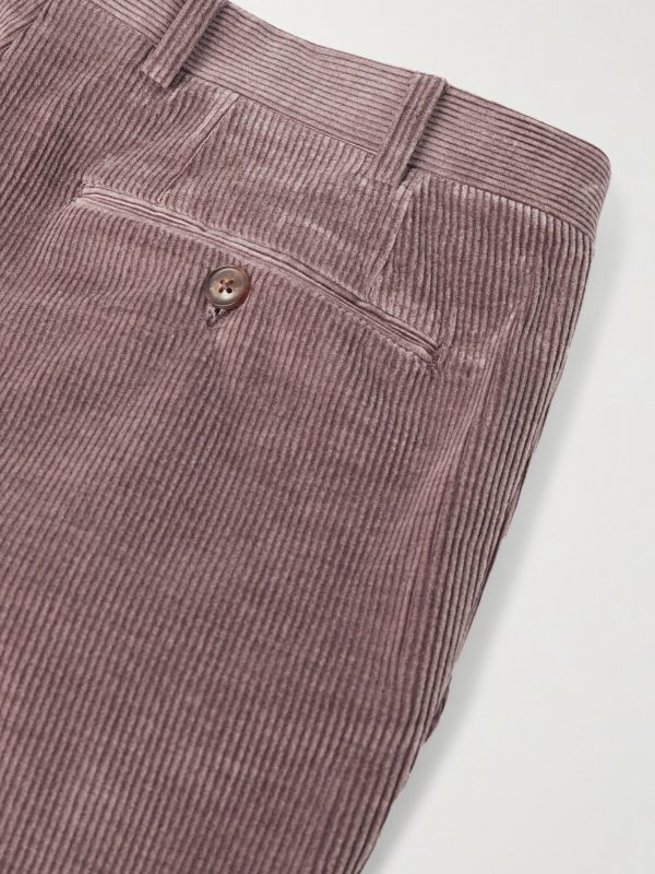 Tapered Cotton-Blend Corduroy Trousers - CU