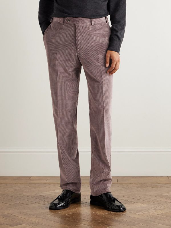 Tapered Cotton-Blend Corduroy Trousers - FR