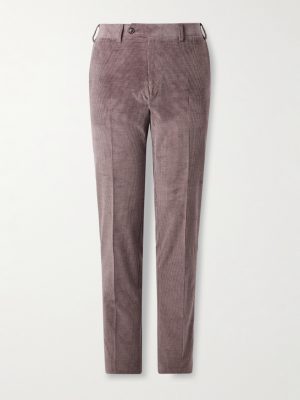 Tapered Cotton-Blend Corduroy Trousers