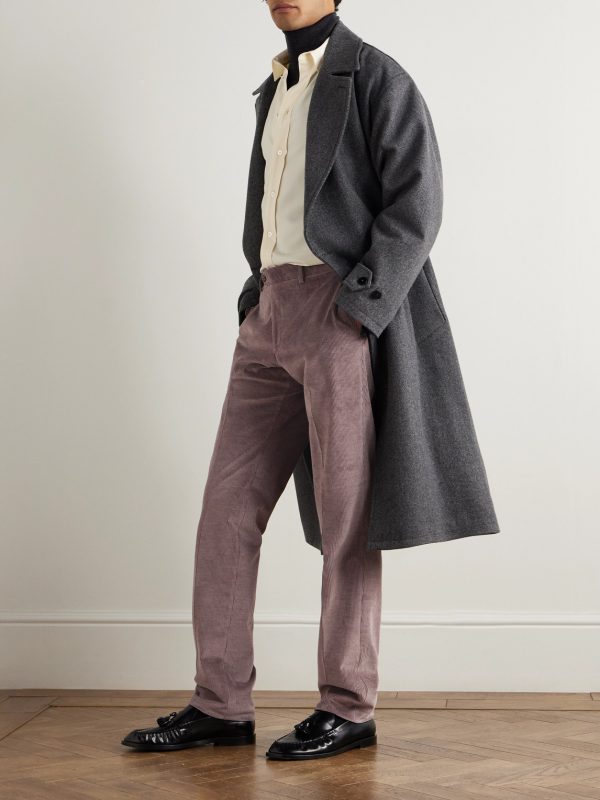Tapered Cotton-Blend Corduroy Trousers - OU