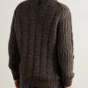 Basketwoven Alpaca-Blend Zip-Up Cardigan - BK