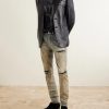 MX1 Skinny-Fit Distressed Suede-Trimmed Jeans - OU