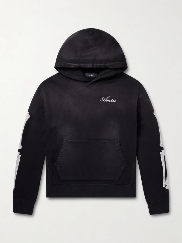 Bones Logo-Embroidered Cotton-Jersey Hoodie Bones Logo-Embroidered Cotton-Jersey Hoodie
