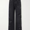 Straight-Leg Distressed Studded Jeans Straight-Leg Distressed Studded Jeans