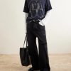 Straight-Leg Distressed Studded Jeans - OU Straight-Leg Distressed Studded Jeans - OU