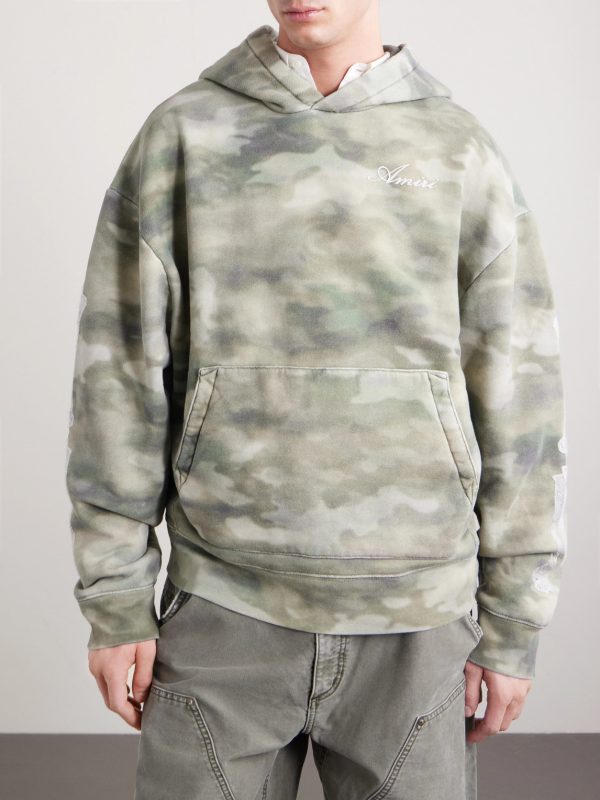 Logo-Embroidered Appliquéd Camouflage-Print Cotton-Jersey Hoodie - FR Logo-Embroidered Appliquéd Camouflage-Print Cotton-Jersey Hoodie - FR