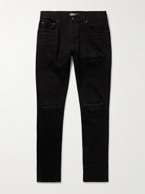 MX1 Skinny-Fit Leather-Panelled Distressed Jeans MX1 Skinny-Fit Leather-Panelled Distressed Jeans