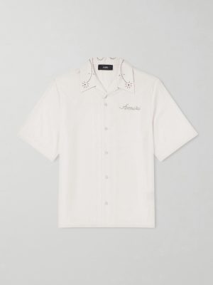 Studded Camp-Collar Woven Shirt Studded Camp-Collar Woven Shirt