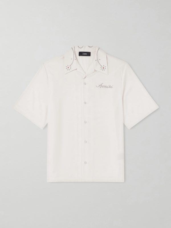 Studded Camp-Collar Woven Shirt Studded Camp-Collar Woven Shirt