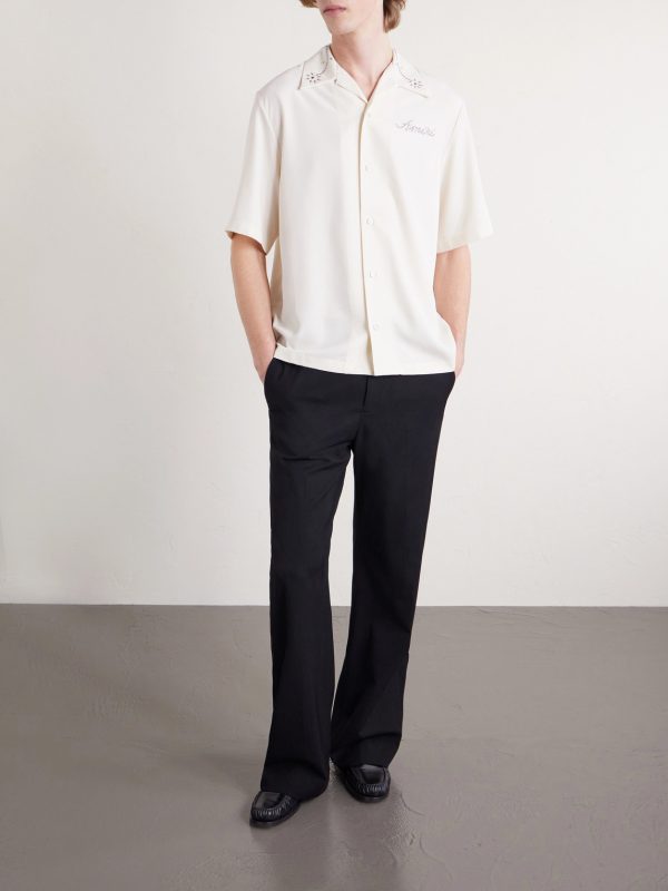Studded Camp-Collar Woven Shirt - OU Studded Camp-Collar Woven Shirt - OU
