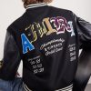Appliquéd Embroidered Leather and Wool-Blend Varsity Jacket - CU Appliquéd Embroidered Leather and Wool-Blend Varsity Jacket - CU
