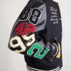 Appliquéd Embroidered Leather and Wool-Blend Varsity Jacket - E1 Appliquéd Embroidered Leather and Wool-Blend Varsity Jacket - E1