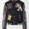 Appliquéd Embroidered Leather and Wool-Blend Varsity Jacket Appliquéd Embroidered Leather and Wool-Blend Varsity Jacket