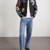 Appliquéd Embroidered Leather and Wool-Blend Varsity Jacket - OU Appliquéd Embroidered Leather and Wool-Blend Varsity Jacket - OU